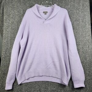 Avon Celli Cashmere Sweater Women 3XL Purple Shawl Neck Pullover Made in Italy